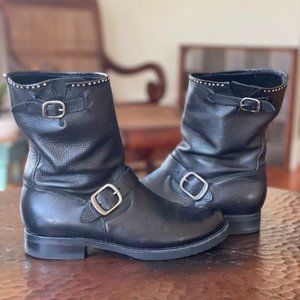 Frye Veronica Black Short Stud Boot, Size 10